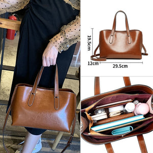 Luxury Designer Hangbags Female Genuine Leather Women Purse Lady's Retro Tote Large Capacity Shoulder Messenger Bag for Women