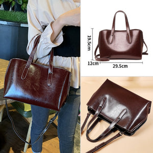 Luxury Designer Hangbags Female Genuine Leather Women Purse Lady's Retro Tote Large Capacity Shoulder Messenger Bag for Women