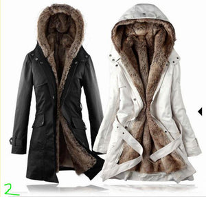 Removable Lining Women's Long Design Faux Fur ur Coats Winter Warm Coat Jacket Clothes Women's Clothing as Snow Wear
