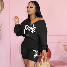 Load image into Gallery viewer, Casual 2 Piece Set Women Tracksuit Summer Outfits Loose Top Biker Shorts Sweat Suits Lounge Wear Two Piece Matching Sets
