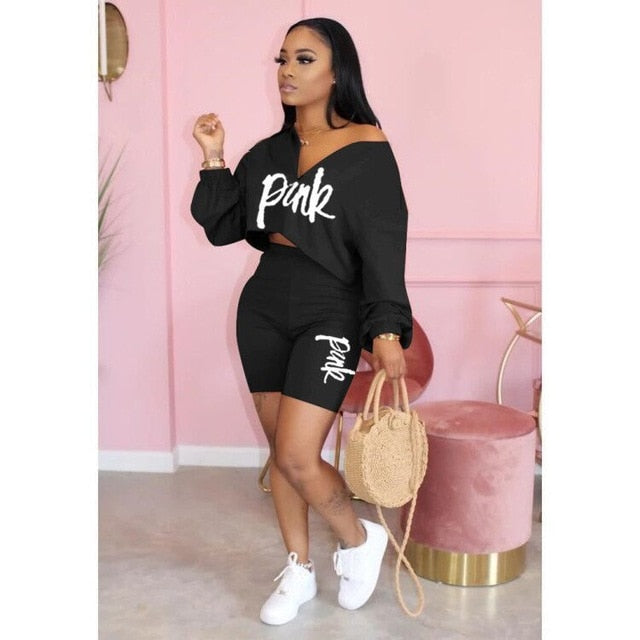 Casual 2 Piece Set Women Tracksuit Summer Outfits Loose Top Biker Shorts Sweat Suits Lounge Wear Two Piece Matching Sets