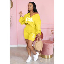 Load image into Gallery viewer, Casual 2 Piece Set Women Tracksuit Summer Outfits Loose Top Biker Shorts Sweat Suits Lounge Wear Two Piece Matching Sets
