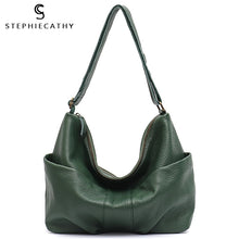 Load image into Gallery viewer, SC Luxury Italian Leather Bags for Women Casual Large Long Strap Shoulder Bag Ladies Genuine Leather Front Pocket Hobo Crossbody
