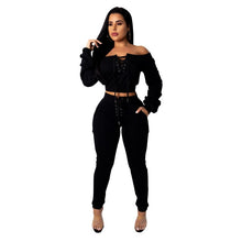 Load image into Gallery viewer, Women Tracksuit  Long Sleeve knitted Suit with Pant 2 Piece Pink Set Club Outfits Sexy Autumn Sports Suit Casual Matching Set
