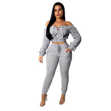 Load image into Gallery viewer, Women Tracksuit  Long Sleeve knitted Suit with Pant 2 Piece Pink Set Club Outfits Sexy Autumn Sports Suit Casual Matching Set
