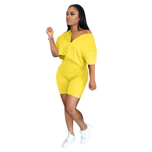 Casual 2 Piece Set Women Tracksuit Summer Outfits Loose Top Biker Shorts Sweat Suits Lounge Wear Two Piece Matching Sets