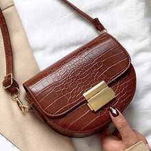 Load image into Gallery viewer, Luxury Fashion Women Crossbody Bag Crocodile Semicircle Saddle Bags Soft Leather Shoulder Bags For Ladies Handbags Designer
