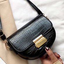 Load image into Gallery viewer, Luxury Fashion Women Crossbody Bag Crocodile Semicircle Saddle Bags Soft Leather Shoulder Bags For Ladies Handbags Designer
