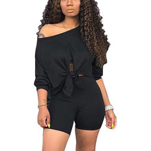 Load image into Gallery viewer, Two Piece Set Women Tshrts+High Waist Shorts Summer Shirt Crop Top Short Sleeves Tees Tracksuit Femme Clothes Ropa De Mujer 2020
