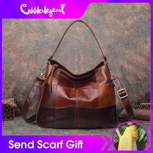 Load image into Gallery viewer, Cobbler Legend Women Bag Genuine Leather Ladies Bucket Shoulder Designer Band Large Crossbody For Female Retro Luxury Top-handle

