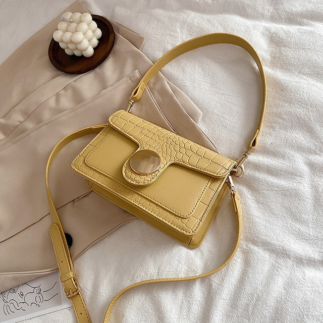 Stone Pattern Small PU Leather Crossbody Bags For Women 2020  Shoulder Handbags Female Travel Totes Lady Fashion Armpit Bag