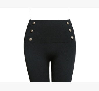 Sexy Anti Cellulite Leggings Women High Waist Button Pants Casual Fitness Leggings Shaping Slim Pants