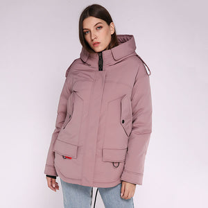 AORRYVLA 2020 New Womens Winter Jacket Hooded Windproof Military Coat Big Pocket Female Winter Clothing Casual Warm Woman Parkas