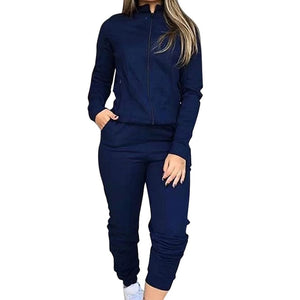 Women 2 Pcs Tracksuit Sports Long Sleeve Sweatshirts Thin Fleece Joggers Suits Running Set Workout Gym Spring Sportswear