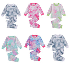 Load image into Gallery viewer, Autumn Children Kids Sleepwear Baby Pajamas Sets Baby Boys Tie-dye Print pyjamas Nightwear Girls Night Clothes Kids Clothing Set
