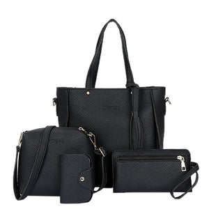 4pcs Women Lady Fashion Handbag Shoulder Bags Tote Purse Messenger Satchel Set LX9F