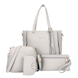 4pcs Women Lady Fashion Handbag Shoulder Bags Tote Purse Messenger Satchel Set LX9F