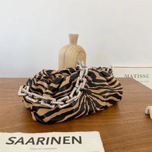 Load image into Gallery viewer, New Lady&#39;s bag Genuine Leather Women&#39;s Handbags Designer Women Bag On The Shoulder Thick Chain Crossbody Zebra Cloud Bag
