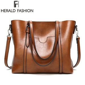 Herald Fashion Large Capacity Women Tote Bag High Quality Leather Female Shoulder Bag Causal Women Handbag Lady's Messenger Bags