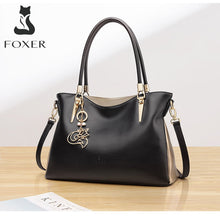 Load image into Gallery viewer, FOXER Brand Cowhide Leather Women Handbag &amp; Shoulder bag Female Fashion Handbags Lady Totes Women&#39;s Crossbody Bags
