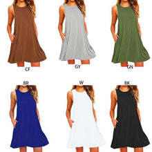 Load image into Gallery viewer, Women&#39;s Summer Casual Swing T-Shirt Dresses Beach Cover up with Pockets
