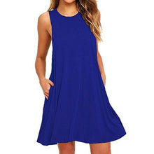 Load image into Gallery viewer, Women&#39;s Summer Casual Swing T-Shirt Dresses Beach Cover up with Pockets
