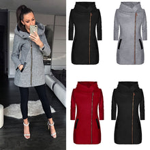 Load image into Gallery viewer, Autumn Winter Women&#39;s Casual  Zipper Hooded Jacket Sweatshirt Hoodie Long  Femme Plus Size Outwear Hoody Coat Clothing
