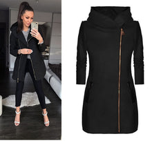 Load image into Gallery viewer, Autumn Winter Women&#39;s Casual  Zipper Hooded Jacket Sweatshirt Hoodie Long  Femme Plus Size Outwear Hoody Coat Clothing
