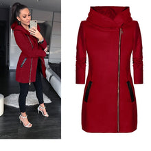 Load image into Gallery viewer, Autumn Winter Women&#39;s Casual  Zipper Hooded Jacket Sweatshirt Hoodie Long  Femme Plus Size Outwear Hoody Coat Clothing
