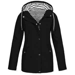 Womail Womens Coats Women Solid Rain Jacket Outdoor Plus Size Waterproof Hooded Raincoat Windproofwomen coat 2019 S-5XL