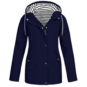 Womail Womens Coats Women Solid Rain Jacket Outdoor Plus Size Waterproof Hooded Raincoat Windproofwomen coat 2019 S-5XL