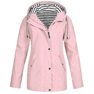 Womail Womens Coats Women Solid Rain Jacket Outdoor Plus Size Waterproof Hooded Raincoat Windproofwomen coat 2019 S-5XL