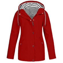 Load image into Gallery viewer, Womail Womens Coats Women Solid Rain Jacket Outdoor Plus Size Waterproof Hooded Raincoat Windproofwomen coat 2019 S-5XL
