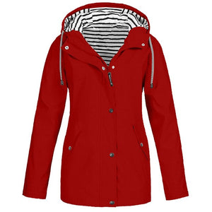 Womail Womens Coats Women Solid Rain Jacket Outdoor Plus Size Waterproof Hooded Raincoat Windproofwomen coat 2019 S-5XL