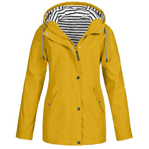 Womail Womens Coats Women Solid Rain Jacket Outdoor Plus Size Waterproof Hooded Raincoat Windproofwomen coat 2019 S-5XL
