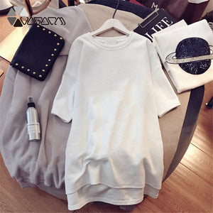 Women Plus Size Dress Summer Short Sleeve Leopard Lips Letter Print Casual Loose Oversize Dresses Harajuku Mini Tshirt Dress