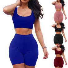 Load image into Gallery viewer, Women Sexy  Yoga Summer Women&#39;s Two Piece Dress Crop Top Skirt Set Sleeveless Outfits Summer Clothes For Women Sleeveless 2 Pcs
