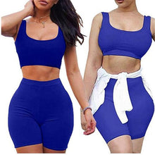 Load image into Gallery viewer, Women Sexy  Yoga Summer Women&#39;s Two Piece Dress Crop Top Skirt Set Sleeveless Outfits Summer Clothes For Women Sleeveless 2 Pcs

