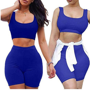 Women Sexy  Yoga Summer Women's Two Piece Dress Crop Top Skirt Set Sleeveless Outfits Summer Clothes For Women Sleeveless 2 Pcs