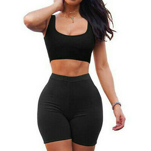 Women Sexy  Yoga Summer Women's Two Piece Dress Crop Top Skirt Set Sleeveless Outfits Summer Clothes For Women Sleeveless 2 Pcs