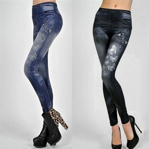 Women Denim High Waist Slim Fit Skinny Leggings Stretch Butterfly Star Jeggings Pencil Pants New Fashion