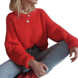 Autumn Oversized Sweater Women Solid Loose Knitted Sweaters Women Long Sleeve Pullover Female Jumper Female Knitwear