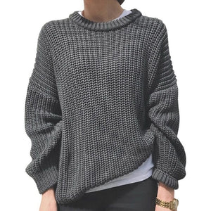 Autumn Oversized Sweater Women Solid Loose Knitted Sweaters Women Long Sleeve Pullover Female Jumper Female Knitwear