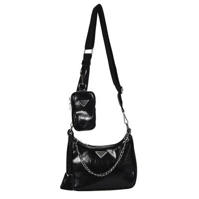 Luxury Women Bag Two-in-one Handbag With Phone Bag Leather Lady's Bag Chains Bags For Women Shoulder Bag Composite Crossbody Bag