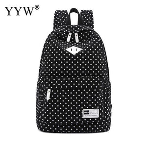 Dot Large Capacity Rose Backpack Female Canvas School Backpacks for Children a case for Phone & Purse High Quality Lady's Bags