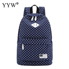 Load image into Gallery viewer, Dot Large Capacity Rose Backpack Female Canvas School Backpacks for Children a case for Phone &amp; Purse High Quality Lady&#39;s Bags
