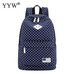 Dot Large Capacity Rose Backpack Female Canvas School Backpacks for Children a case for Phone & Purse High Quality Lady's Bags