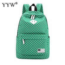 Load image into Gallery viewer, Dot Large Capacity Rose Backpack Female Canvas School Backpacks for Children a case for Phone &amp; Purse High Quality Lady&#39;s Bags
