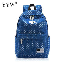 Load image into Gallery viewer, Dot Large Capacity Rose Backpack Female Canvas School Backpacks for Children a case for Phone &amp; Purse High Quality Lady&#39;s Bags
