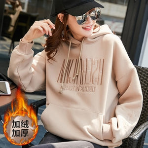 Casual Coat Hat 2020 Winter  Loose Women Hoodies Sweatshirt  Women Winter Clothing